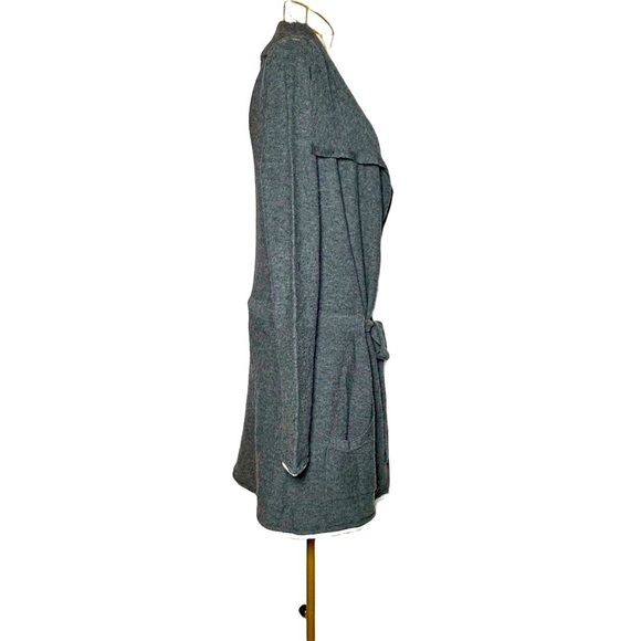 Splendid Merino Wool Cashmere Blend Gray Cardigan with Tie Belt & Pockets, M - Picture 6 of 16